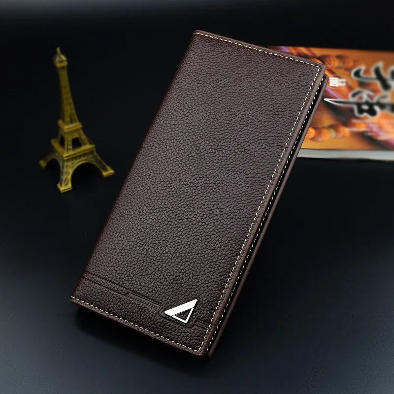 Men's Wallet Men's Long Wallet Multi Card Slim Fashion Litchi Pattern Soft Leather